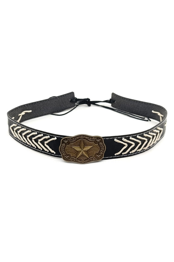 Ethnic Western Hat Band Decorative Stitched Belt for Hat Suitable for Straw Felt Fedoras and Panama