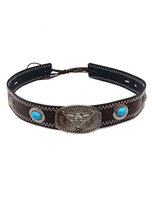Ethnic Western Hat Band Decorative Stitched Belt for Hat Suitable for Straw Felt Fedoras and Panama