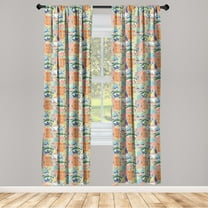 Ethnic Window Curtains, Abstract Colorful Jumble Artwork of Surreal Faces Drawing in Modern Style Print, Lightweight Decor 2-Panel Set with Rod Pocket, Pair of - 28"x63", Multicolor, by Ambesonne