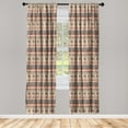 thumbnail image 1 of Ethnic Window Curtains, Traditional Vibes Chevron and Arrow Pattern With Oriental Geometric Shapes, Lightweight Decor 2-Panel Set with Rod Pocket, Pair of - 28"x63", Dark Cocoa Redwood, by Ambesonne, 1 of 3