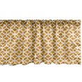 thumbnail image 1 of Ethnic Window Valance, Symmetric Crochet Lace Circle Stars Repetitive Pattern Geometrical Lattice, Curtain Valance for Kitchen Bedroom with Rod Pocket, 54" X 18", Dark Yellow White, by Ambesonne, 1 of 3