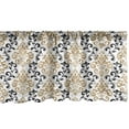 thumbnail image 1 of Ethnic Window Valance, Traditional Style Boho Damask Rococo Vibe Swirling Blossoms Victorian Pattern, Curtain Valance for Kitchen Bedroom with Rod Pocket, 54" X 18", Camel Black Ivory, by Ambesonne, 1 of 2