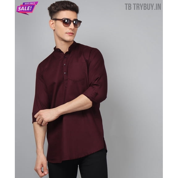 Ethnic WineRed Kurta for Men