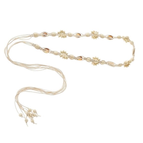 Ethnic Wooden Beads Braided Waist Rope in Bohemian Style for Dresses and Casual Outfits