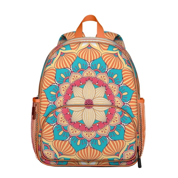 Ethnic Yoga Students Backpack - Sacred Healing Mandala Design with Peace Serenity and Tranquility Pattern, Lightweight Durable Oxford Fabric for School