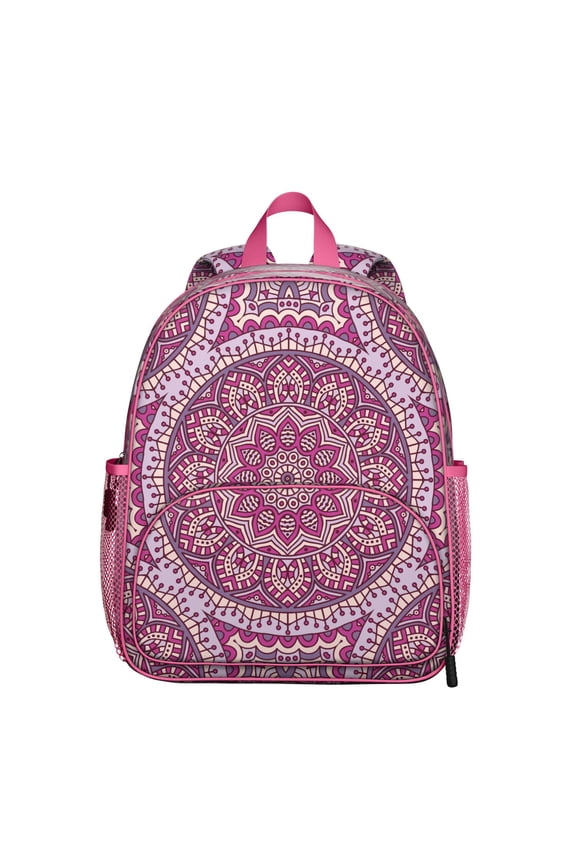 Ethnic Yoga Students Backpack - Sacred Healing Mandala Design with Peace Serenity and Tranquility Pattern, Lightweight Durable Oxford Fabric for School