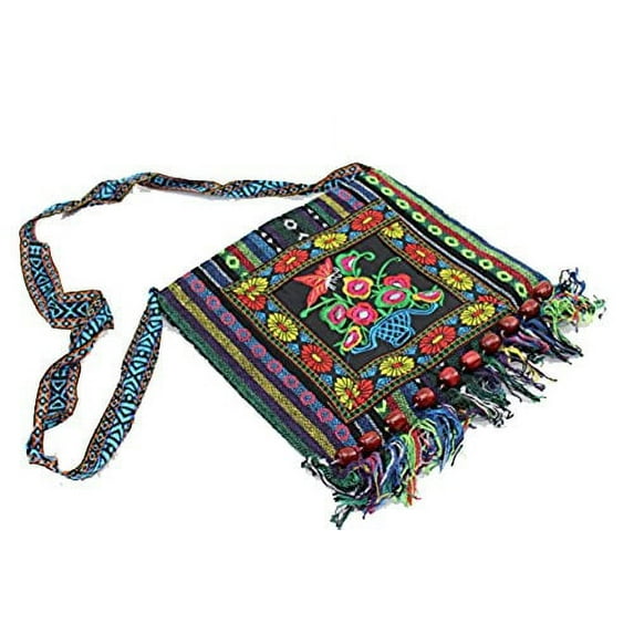 Ethnic handicrafts multicolored embroidered shoulder bag New