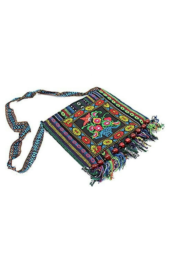 Ethnic handicrafts multicolored embroidered shoulder bag New