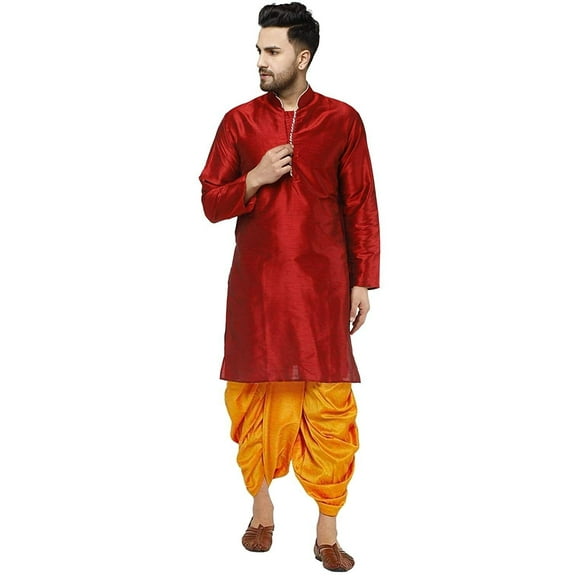 Ethnic party dresses in Indian silk blend handmade in Bollywood style