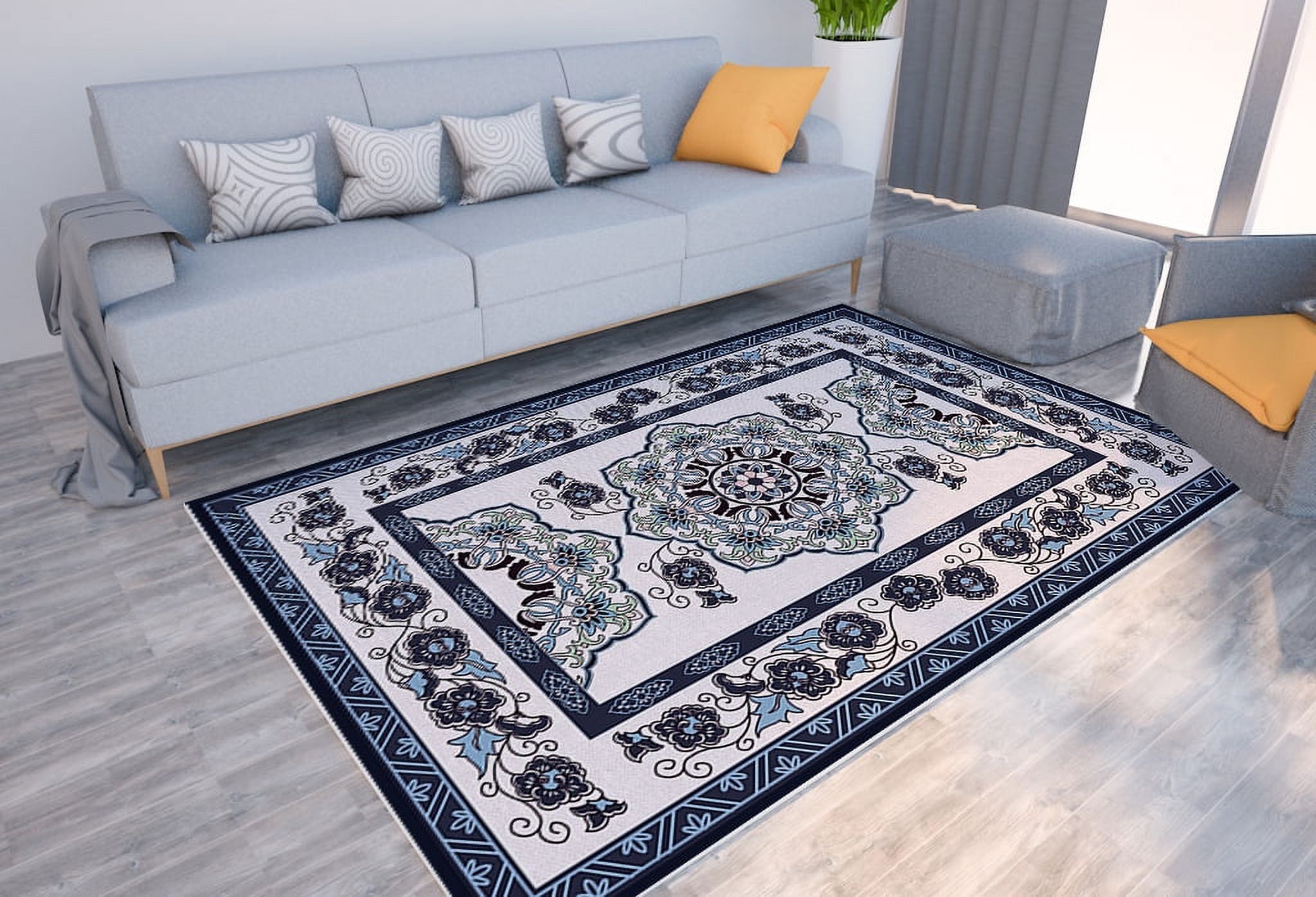 Ethnic pattern print carpet bohemian home living room sofa floor mat ...