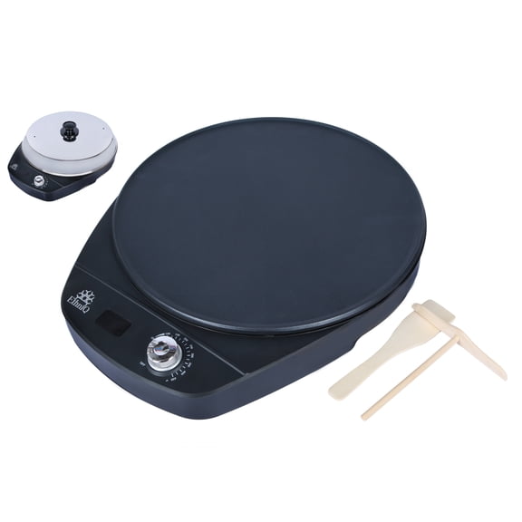 Ethniq 16" Electric Injera Maker - Griddle for Crepe, Lefse, Ethiopian Mogogo, Mitad, Pancake, Teff - Adjustable Heat Control with Digital Screen - Non-Stackable Surface - Even Heat Distribution