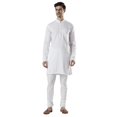 thumbnail image 1 of Ethnix Men's Indian Band Collar 100% Cotton Staple White Kurta Tunic Pajama Set; Pure White; XL, 1 of 4