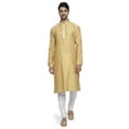 thumbnail image 1 of Ethnix Men's Mandarin Collar All-Over Motif Embroidered Kurta Pajama 2-piece set; LG, 1 of 5