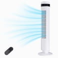 thumbnail image 1 of Ethovia 35-Inch Bladeless Tower Fan – Featuring LED Display & Remote Control, High-Speed DC Motor, 5 Speeds, 4 Modes, 64° Oscillation for Bedroom Office, White, 1 of 6
