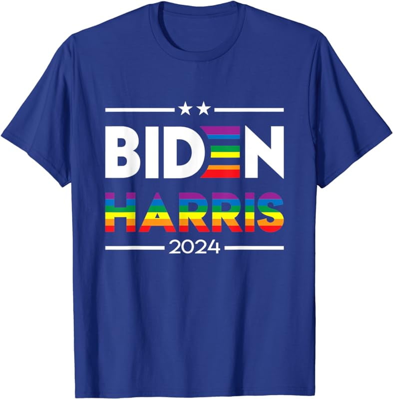 Ethyie Joe Biden Kamala Harris 2024 Rainbow Gay Pride LGBT Election TShirt