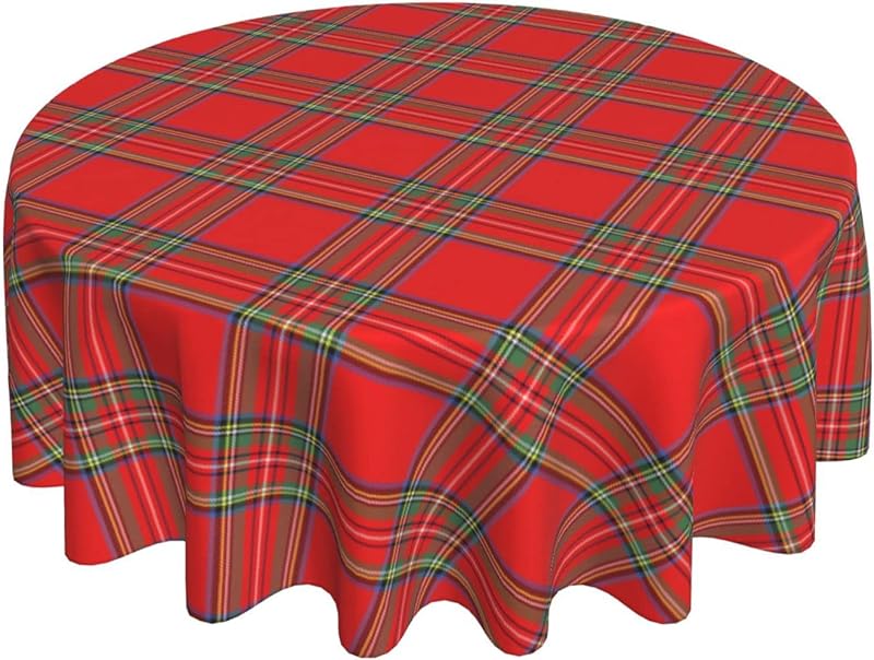 Ethyie Watercolor Blue Yellow Floral Tablecloth Round 60 Inch Spring