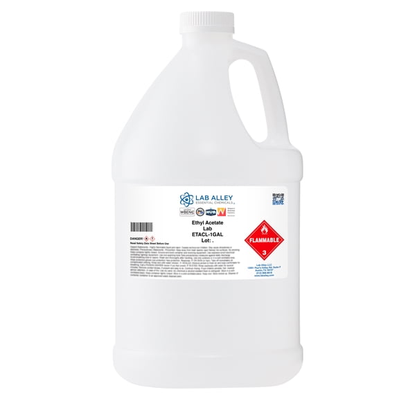 Lab Alley Ethyl Acetate Chemical Solvent, Lab Grade, 1 Gallon