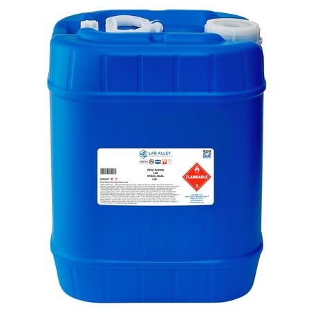 Lab Alley Ethyl Acetate Chemical Solvent, Lab Grade, 5 Gallons