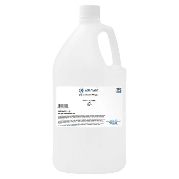 Lab Alley Ethylene Glycol Chemical Compound, 99% Lab Grade, 4 Liters