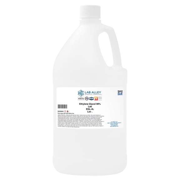 Lab Alley Ethylene Glycol Chemical Compound, 99% Lab Grade, 4 Liters
