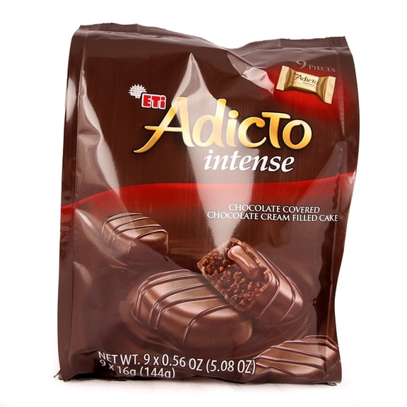 Eti Adicto Intense Chocolate Covered Brownie 144g - Rich Fudgy Delight with Chocolate Ganache