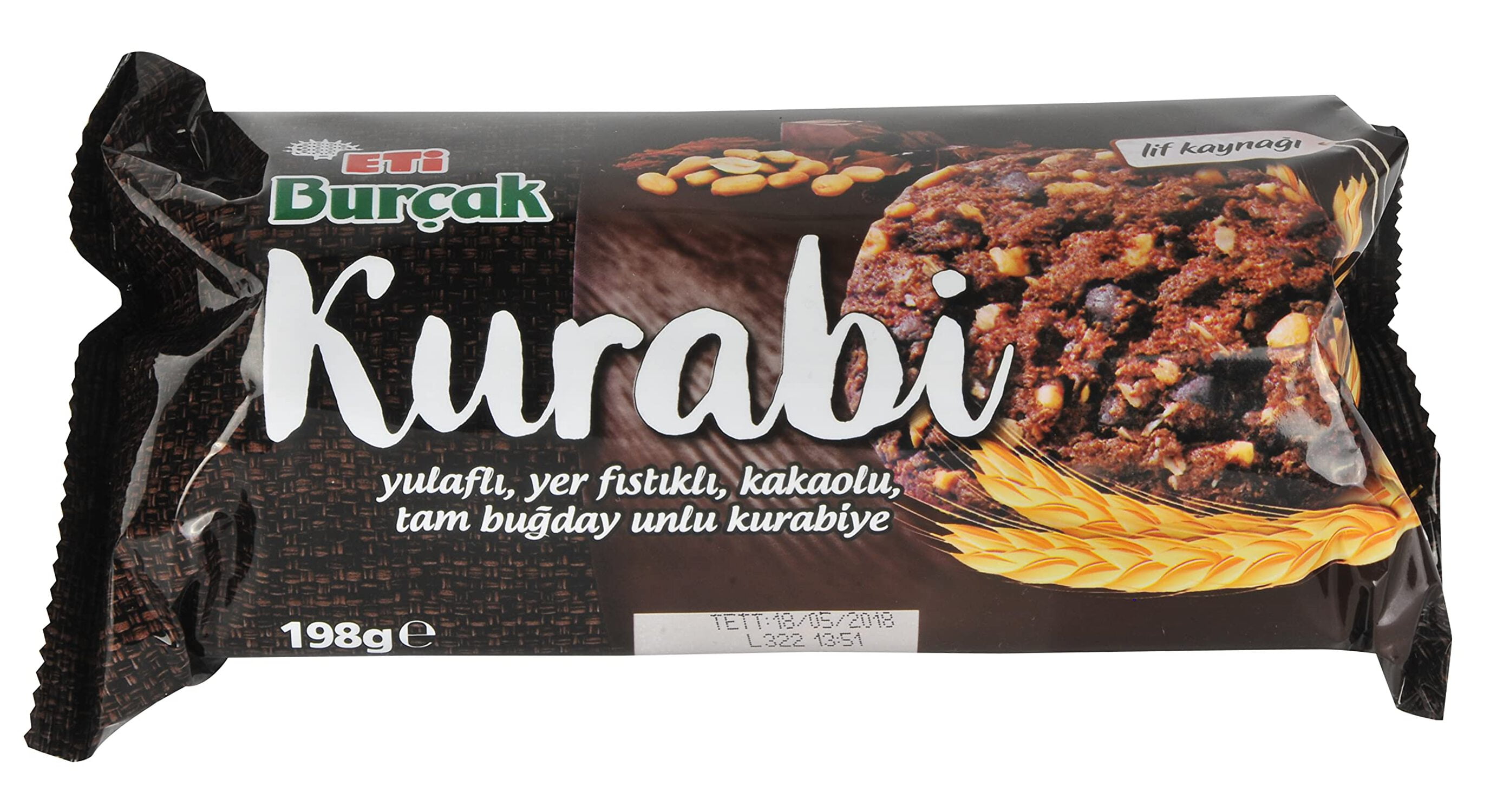 Eti Burçak (Oat, Pistachio, Cocoa, Whole Wheat) Cookies, Cookies, Turkish Biscuit By Meat 200 Gr 3.5 Oz