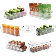 Etienne Alair Refrigerator Organizer Bins Clear Stackable with Magnetic Dry Erase Whiteboard