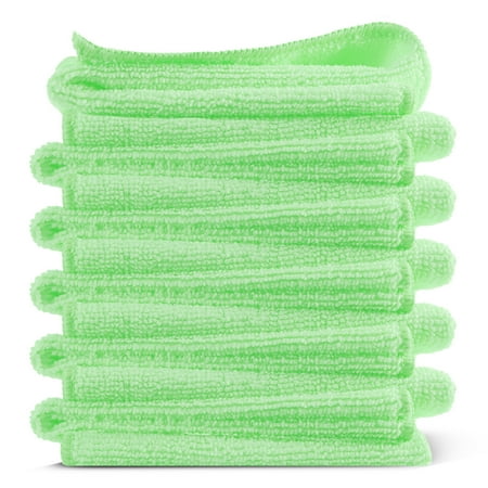 Etienne Alair Super Soft Microfiber Cleaning Cloth, Green Washcloths (12 x 12 Inches) 12 PCs