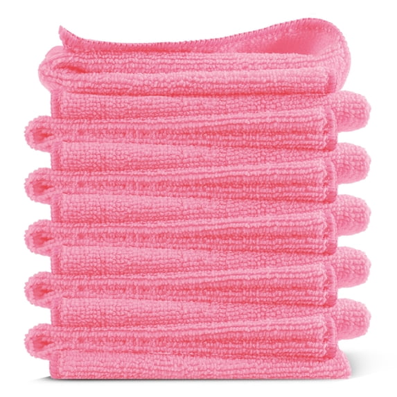 Etienne Alair Super Soft Microfiber Cleaning Cloth, Pink Washcloths (12 x 12 Inches) 12 PCs