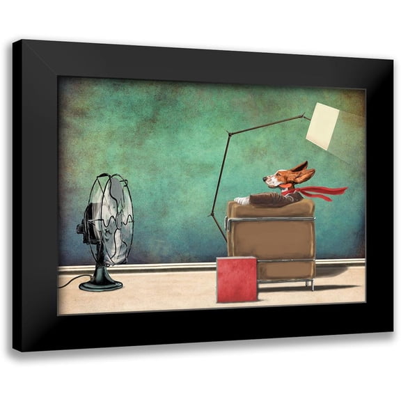 Etienne, Betie 24x18 Black Modern Framed Museum Art Print Titled - Racing Dog