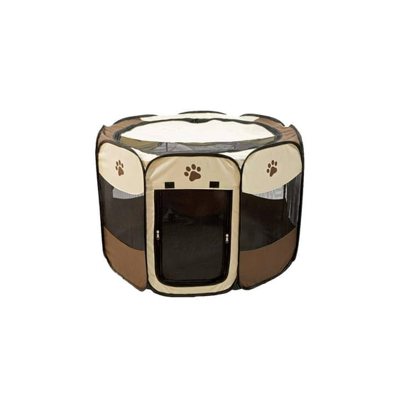 Etna Portable Foldable Pet Playpen For Dogs, Paw Print - Indoor and Outdoor Use, Medium/Large Sized Pets - Pop-Up, Traveling, Kennel Design, Ideal for Keeping Pets Safe and Secure - 36 x 23 Inches
