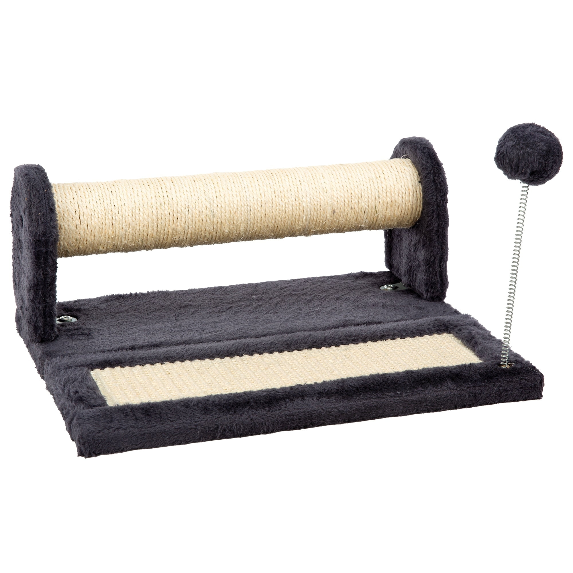 Modern Gray and Beige Cat Scratching Play Center with Ball