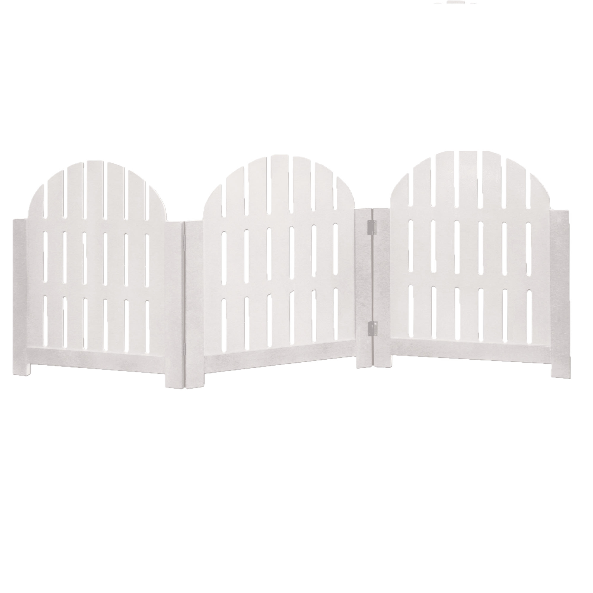 Etna Products White Adirondack Style Free Standing Pet Gate. 3 Panel Foldable Gate for Doorways, Stairs. Indoor/Outdoor 20.5" H x 48" W.