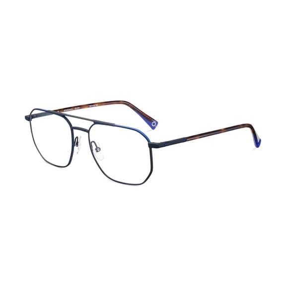 Etnia Barcelona Men's Kingman Geometric Metal Frame Eyeglasses With Tortoiseshell Temples Blue