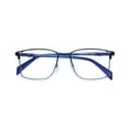 thumbnail image 1 of Etnia Barcelona Men's Montmelo Rectangular Deep Blue Metal Eyeglasses With Curved Temples Blue, 1 of 2