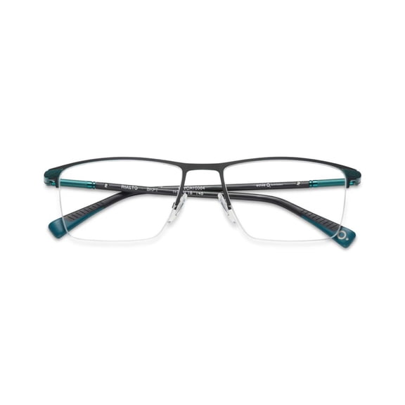 Etnia Barcelona Men's Rialto Semi-Rimless Dark Teal Eyeglasses With Adjustable Nose Pads Grey