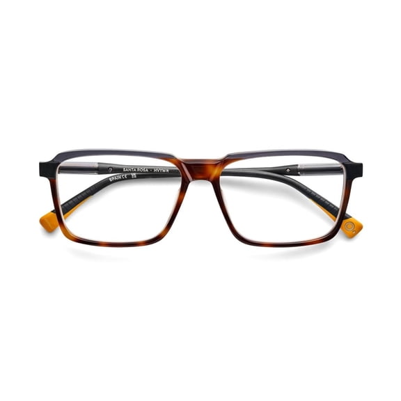 Etnia Barcelona Men's Santa Rosa Rectangular Tortoiseshell Acetate Eyeglasses With Slim Black Temples Black
