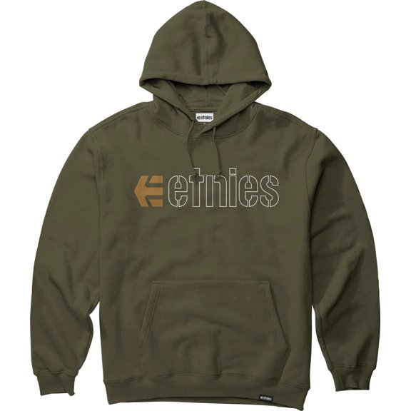 Etnies Men's Ecorp Pullover Hoodie Sweatshirt (Medium, Army)