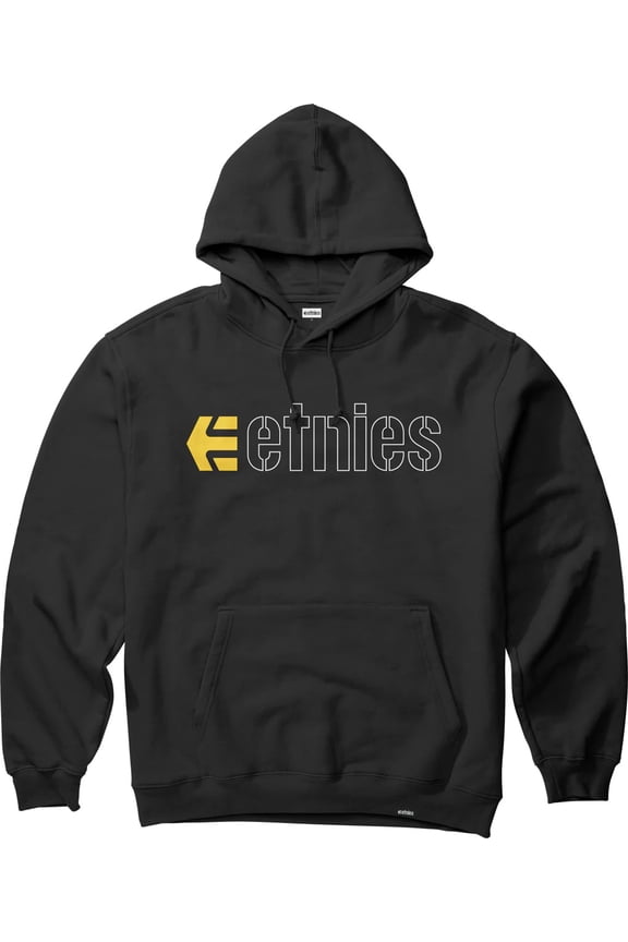 Men's Ecorp Pullover Hoodie Sweatshirt (XX-Large, Black/White/Yellow)