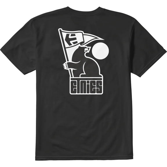 Etnies Men's T-Shirt Cali Bear Short Sleeve Crewneck Tee (Small, Black)