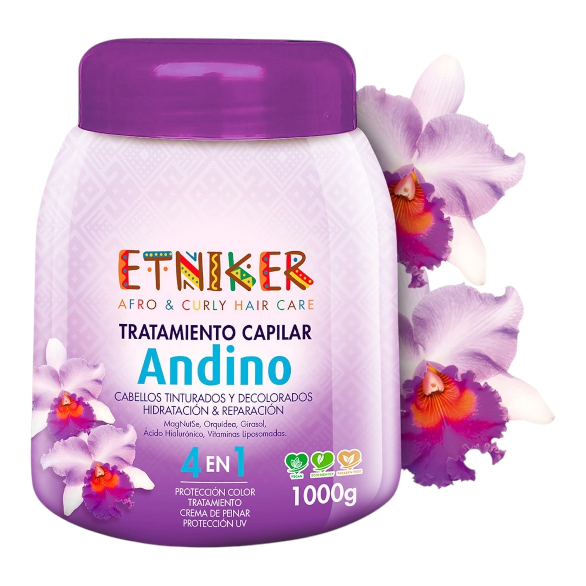 Etniker Andino 4-in-1 Intensive Hair Therapy – Restores, Hydrates & Repairs Dry, Curly, Color-Treated Hair – 1000g