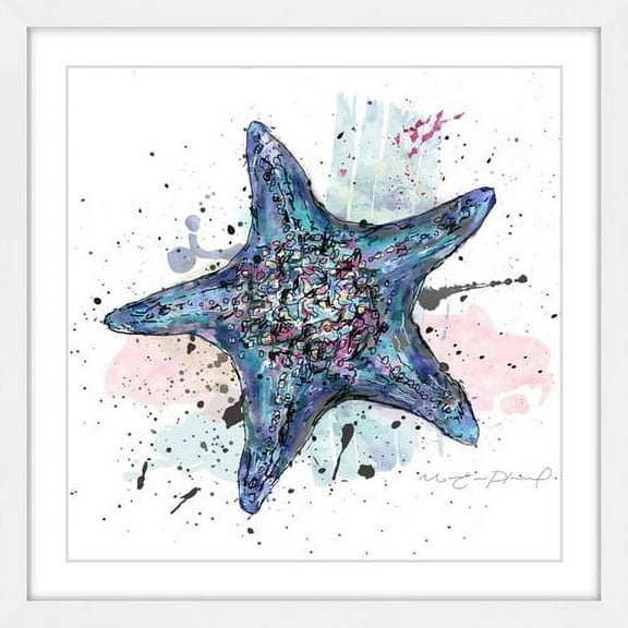 "Etoile De Bleue" Framed Painting Art Print, 12" x 1.5"
