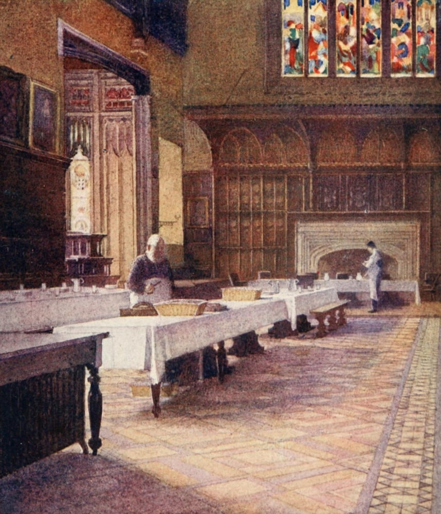 Eton 1909 College dining hall Canvas Art - ED Brinton (18 x 24)