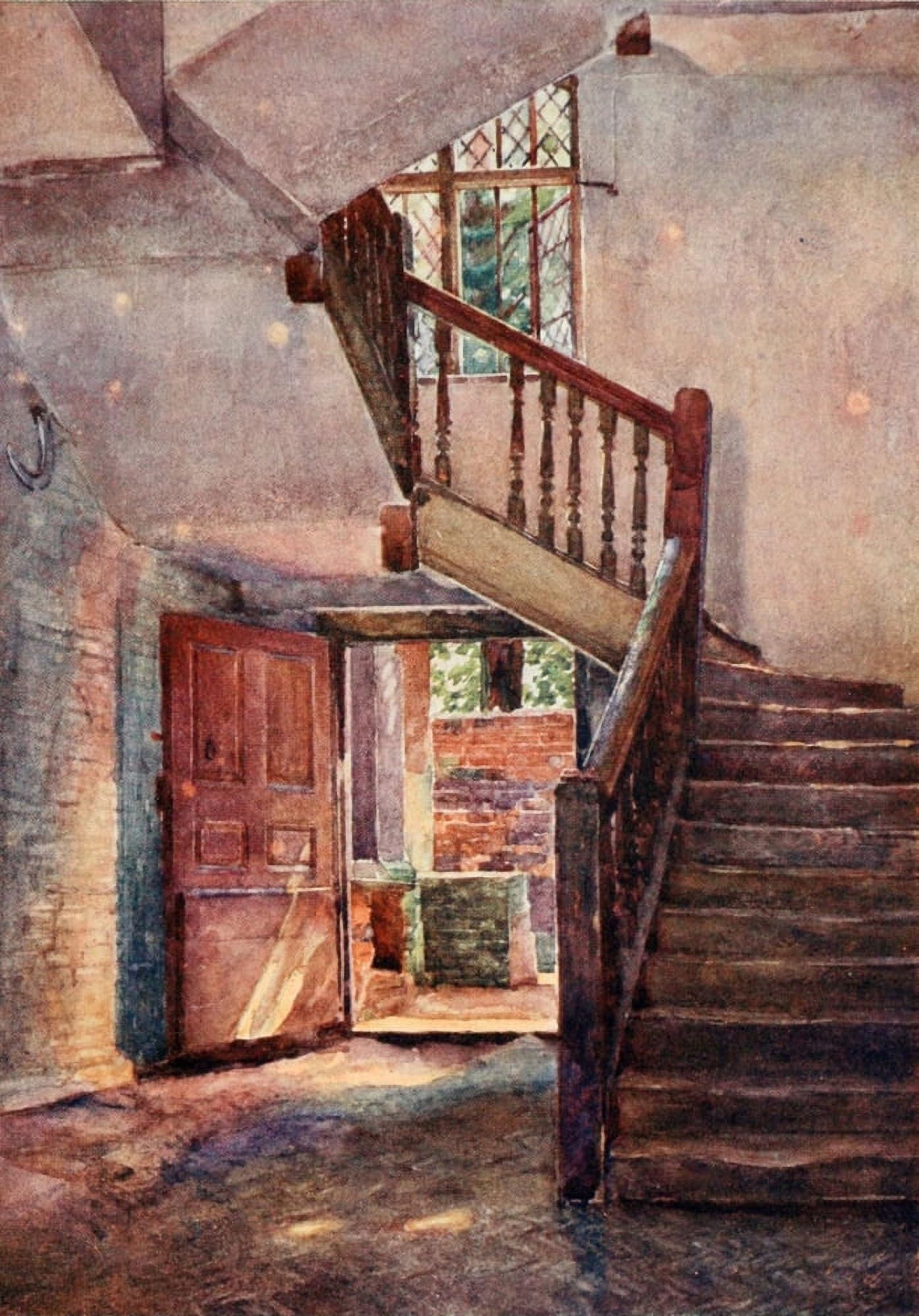 Eton 1909 Inside of Old Brewhouse Canvas Art - ED Brinton (24 x 36)