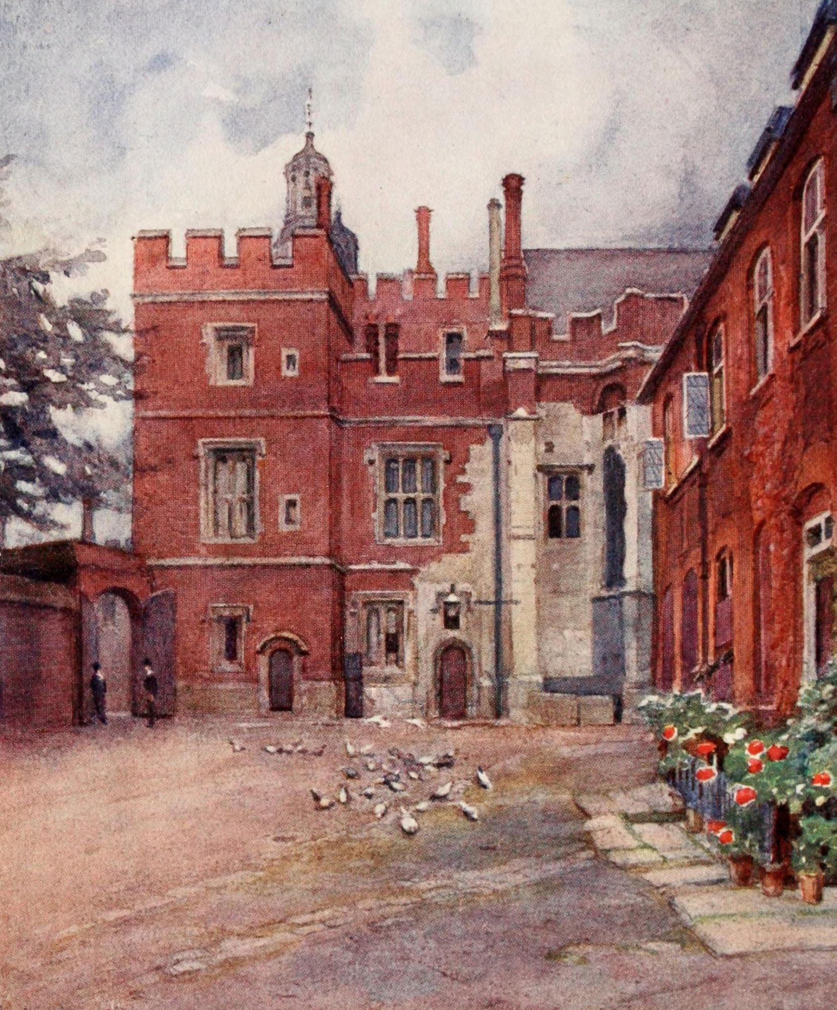 Eton 1909 Old Brewhouse Yard Canvas Art - ED Brinton (18 x 24)