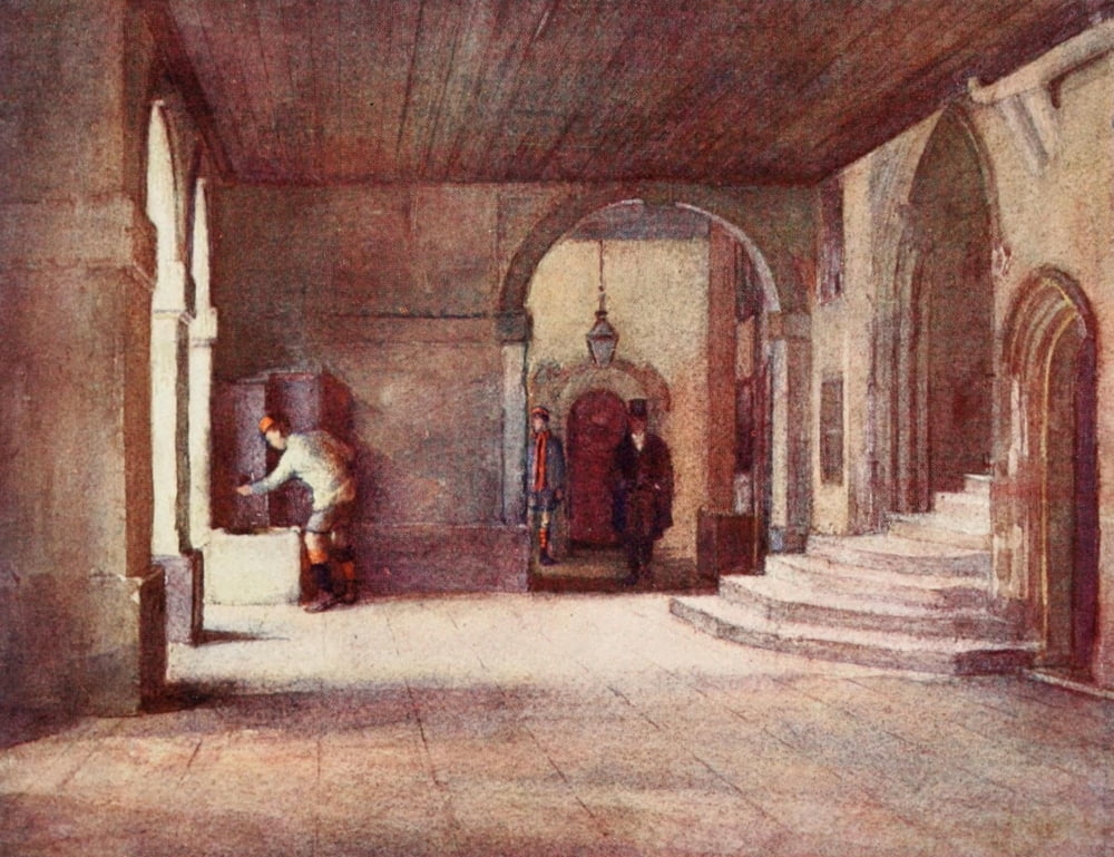 Eton 1909 The Cloisters Canvas Art - ED Brinton (24 x 36)