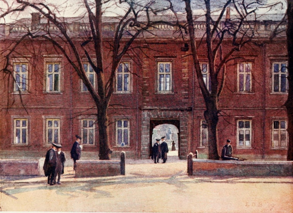 Eton 1909 Upper School and Long Walk Canvas Art - ED Brinton (18 x 24)