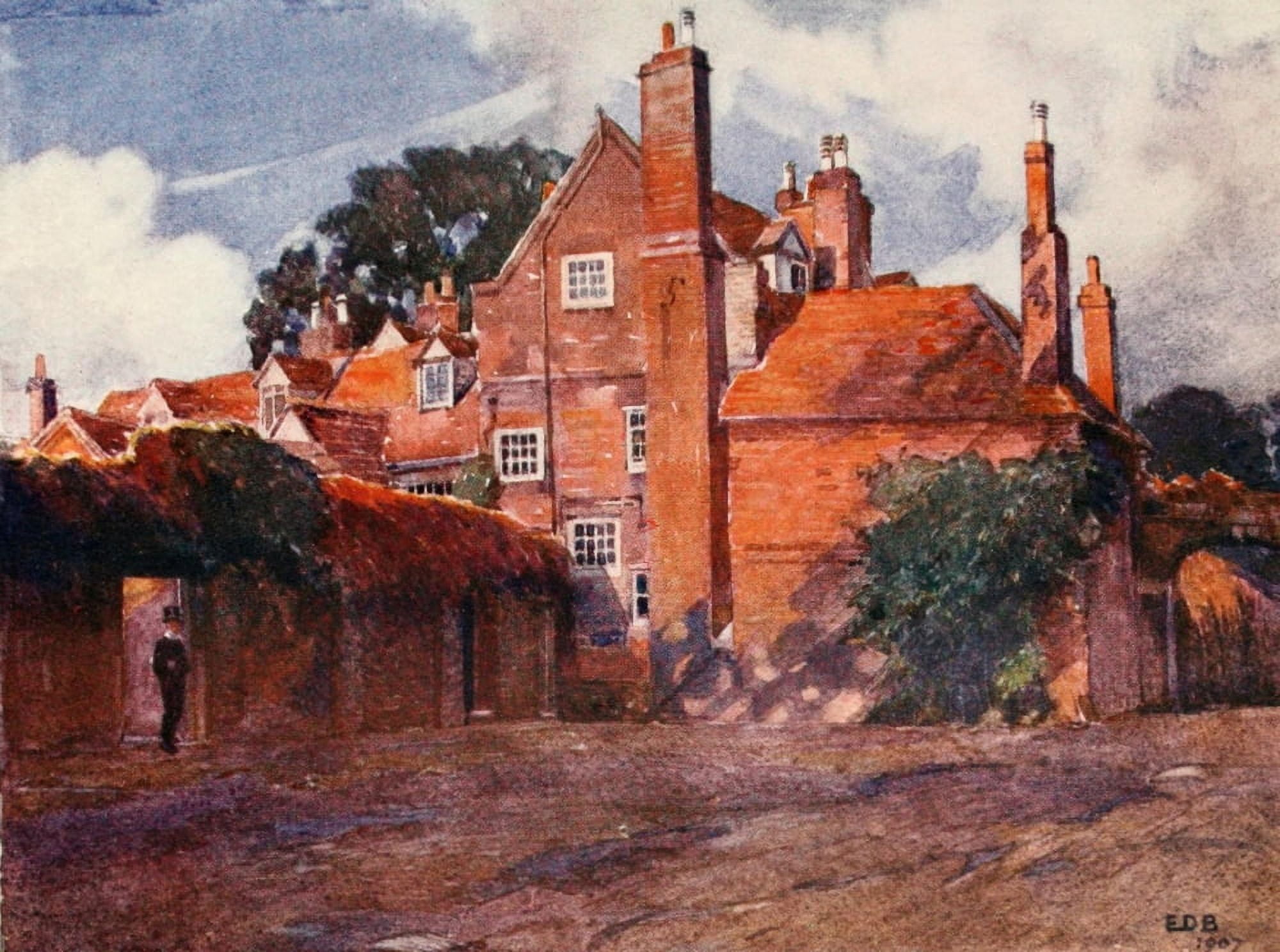 Eton 1909 Westons yard corner Canvas Art - ED Brinton (18 x 24)