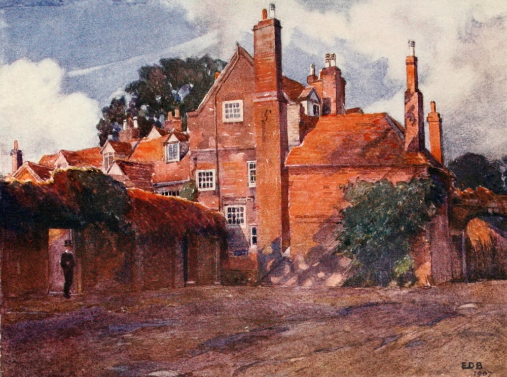 Eton 1909 Westons yard corner Canvas Art - ED Brinton (24 x 36)