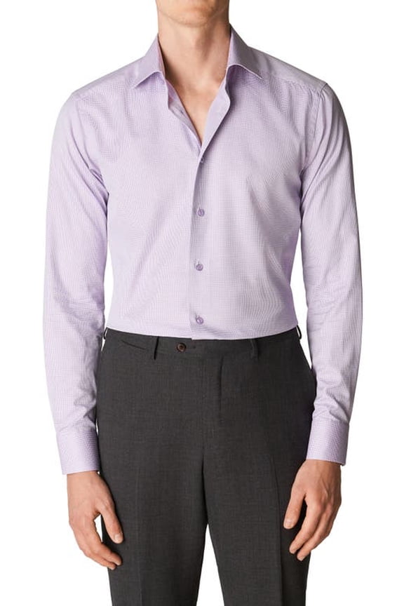 Mens Contemporary Fit Dobby Dress Shirt 15.5 / 39 Purple